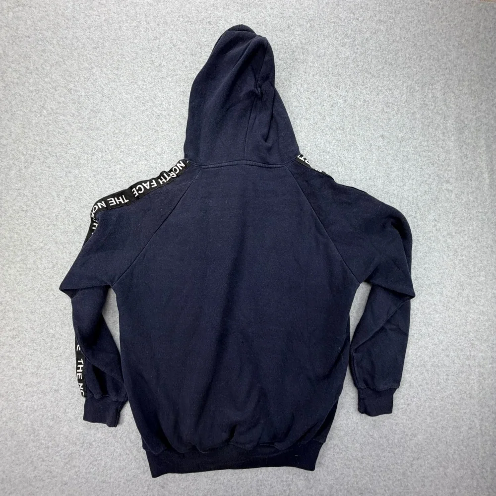 The‎ North Face Navy Blue Logo Tape Sleeve Hoodie Mens Medium Fleece Sweatshirt